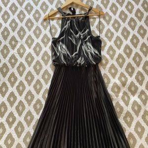 Tie-Back Pleated Halter Dress
